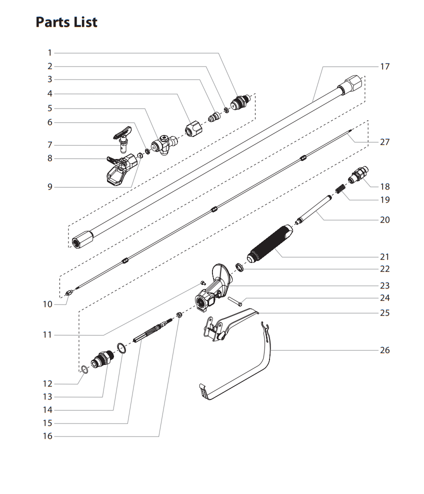 LX-75 Professional airless gun Parts List